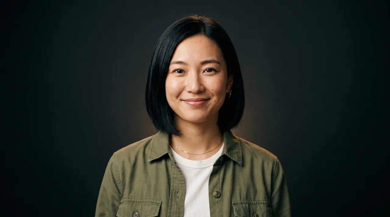 Portrait of Aiko, an AI-generated presenter